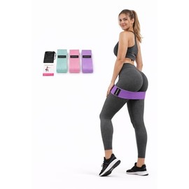 Bandas de Resistencia Para Ejercicio Set de 3 Niveles | Bandas Elasticas de Tela Antideslizante para Gluteos, Piernas y Cadera | Ligas De Resistencia 