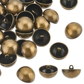 UNICRAFTALE Approx. 40 pieces 2 cm sewing free buttons replacement buttons metal diameter aluminium sewing buttons half round leg blazer buttons antique bronze sport wool coats buttons for sewing