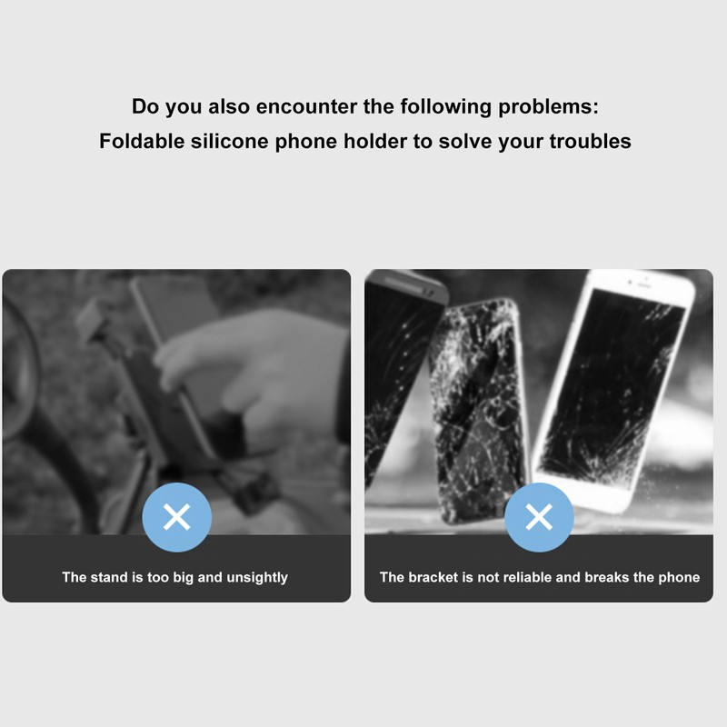 Bike Phone Holder Silicone Shockproof Black Bike Phone Bracket Mount