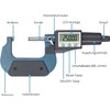 Micrometer Digital, LCD Digital Outside Micrometer 25-50 mm/1-2 Inch, Electronic