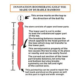 Elixir Golf The Boomerang Golf Tee Divot Tool Not Fly Away 3 1/4 inch Long Durable Bamboo Construction, Pack of 12