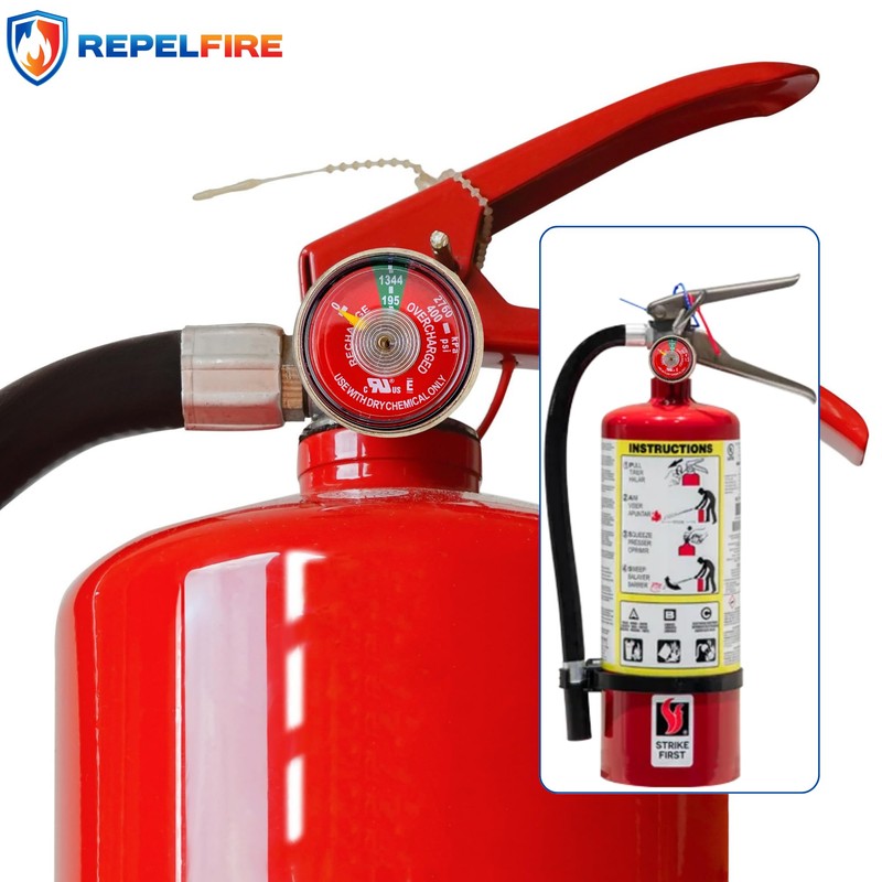 195 PSI Dry Chemical Fire Extinguisher Pressure Gauge | Replacement