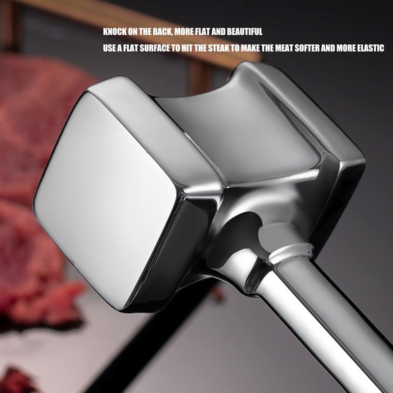 Topyond Meat Tenderizer, Stainless Steel Heavy Duty Mallet & Pounder,