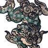 Iron-on or sew-on patch with embroidered guardian dog badges