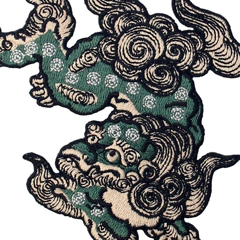 Iron-on or sew-on patch with embroidered guardian dog badges