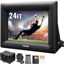 VEVOR Inflatable Movie Screen 24FT Inflatable Projector Screen for outside with 360W Air Blower Inflatable Screen Oxford Fabric Material Blow Up Screen for Outdoor Movie Supports Front/Rear Projection - Color: 240 inch