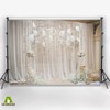 Aoihrraan 10x6,5ft Fancy Paper Flowers Backdrop White Curtain Romantic Floral