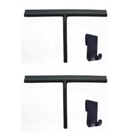 Shower Squeegee for Glass Doors10 Inch Matte Rubber with Adhesive Hooks Bathroom and Window Cleaner- 2Pack