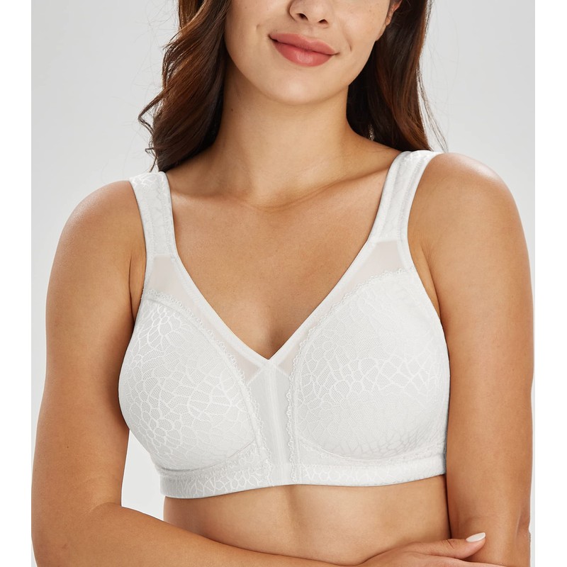 Lemorosy Full Coverage Non Padded Wireless Minimizer Bra Women's Plus