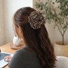 2 Pack Large Leopard Print Ruffle Scrunchies for Women, Large