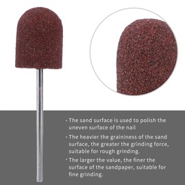 Pack of 10 Nail Art Sanding Caps, Special Nail Head Sanding Polisher Manicure Pedicure Drill Sand Cap with Sand Shaft Nail Drill (13 x 19)