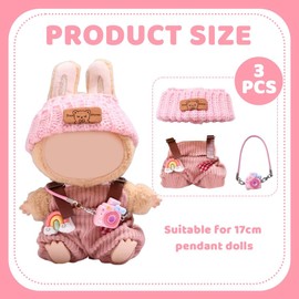 NHQZ Bekleidung für 17cm Plüsch, Kleidung Outfit nur Bekleidungs zubehör für Plush Pullover Hoodie Bekleidung DIY Kinder Geschenke