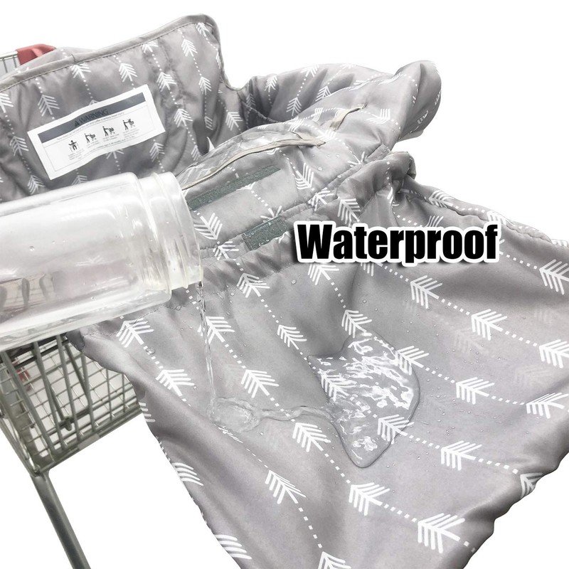 Soft Pillow Attached Waterproof 2-in-1 Baby Grocery Cart Seat Cover