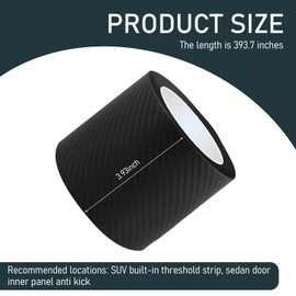 Irinidig 1 PC Car Door Sill Protector, 3.93In x 3.3Ft Matte Carbon Fiber Texture Sports Decoration for Car Body Bumper Trunk, Paint Anti-Scratch Anti-Collision Strip, Universal for Most Cars (Balck)