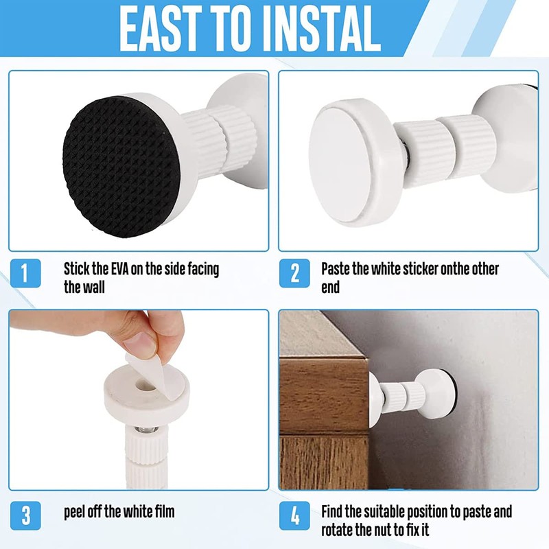 JOOVCC 2Pack Headboard Stoppers, Adjustable Threaded Bed Frame Anti-Shake Tool