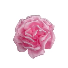 Dainty Satin Rose Flower Brooches Lapel Pins Delicate Elegant Fabric Flowers Brooch Pin for Women Flower Corsage for Wedding Party Accessories Jewelry Gifts100mm (Pink)