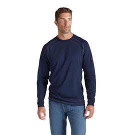 Ariat Men's Flame Resistant Long Sleeve Work Crew, Navy, X-Large
