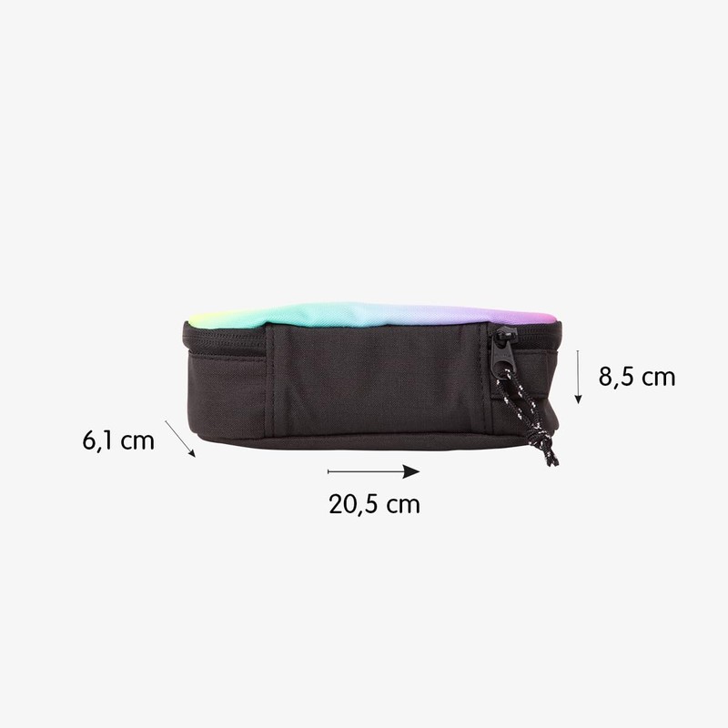 Milan Sunset Oval Pencil Case - Black