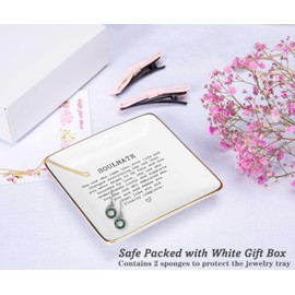 NZY Anniversary Birthday Christmas Gifts for Couple Best friend Bestie Soul sister-Soulmate Gifts for Wife Husband Girlfriend Boyfriend-Soulmate for Her-Ceramic Jewelry Tray Trinket Holder Ring Dish