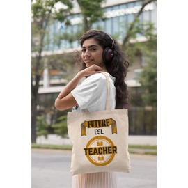 Make Your Mark Design ESL Teacher. Graduation Reusable Tote Bag for College Students