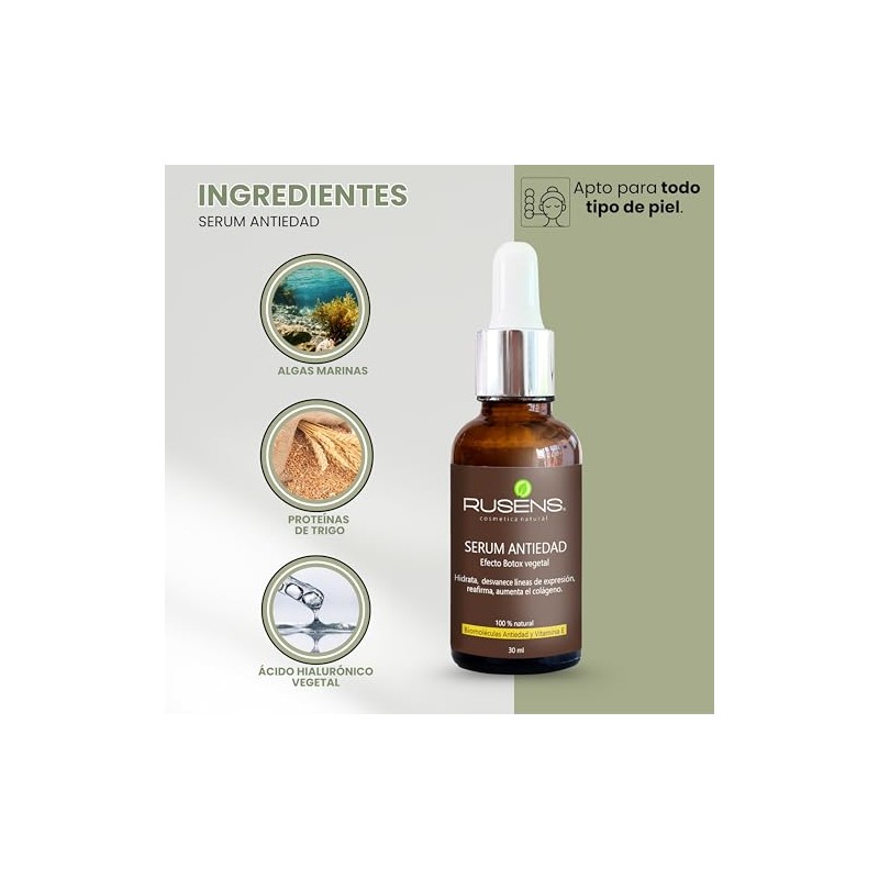 Rusens - Serum Antiedad Ácido Hialurónico 100% natural con Efecto