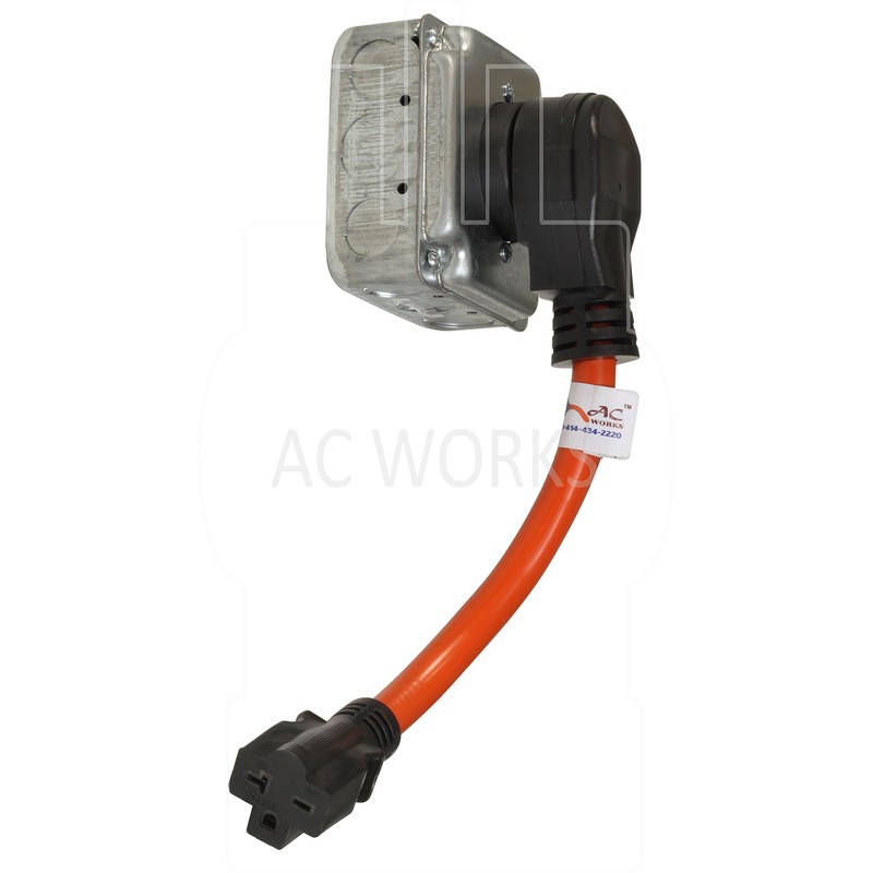 AC WORKS 30 Amp 4-Prong Dryer Wall Outlet Adapter (To