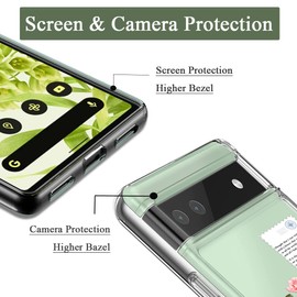 Unov Compatible with Pixel 6a Case Clear with Design Soft TPU Shock Absorption Slim Embossed Pattern Protective Back Cover for Pixel 6a 5G 6.1 inch (Rose Bouquet)