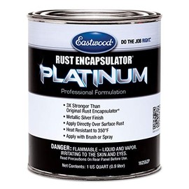 Eastwood Rust Encapsulator Platinum Quart UV Resistant Aluminum Finish Easy Apply High-Tech Formula For Vehicles Steel Building Structures