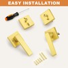 Probrico Satin Gold Exterior Door Locksets Square, Heavy Duty Front