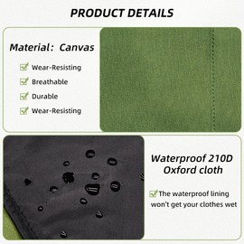 VOPHIA Gardening Apron Canvas Garden Aprons Harvesting Pouch with Quick Release Pocket Garden Picking Bag for Women and Men (Green)