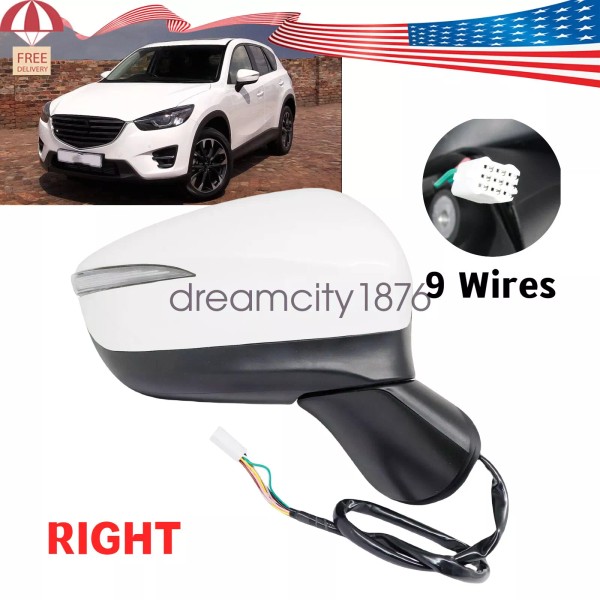 Soillar Right Side Mirror fits for 2015-2016 MAZDA CX-5 with