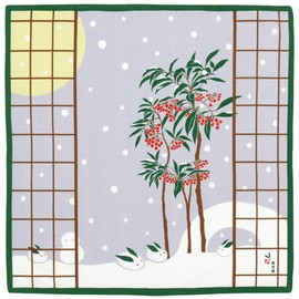 Hamamonsama Cloth (Furoshiki, 19.7 inches (50 cm)), Manryo and Snow Rabbit