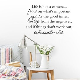 Hi-Shop Life is Like A Camera Quote Decors Wall Saying Decals Quote for Home Wall Stickers Nursery Decor(2)