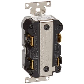 Leviton 20A-125V Extra-Heavy Duty Industrial Grade Weather/Tamper-Resistant Duplex Self-Test GFCI Receptacle, G5362-WTG, Gray