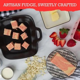 Uncle Butch's Strawberry Cheesecake Fudge - Creamy and Smooth Cream Cheese Fudge & Swirls of Strawberry - Made with Real Butter - Delicious Candy Treat for Dessert or Snack - Gift for Mom, Dad, Grads - Party or Shower Favors - Ships Fresh - 16, 24 or 32o