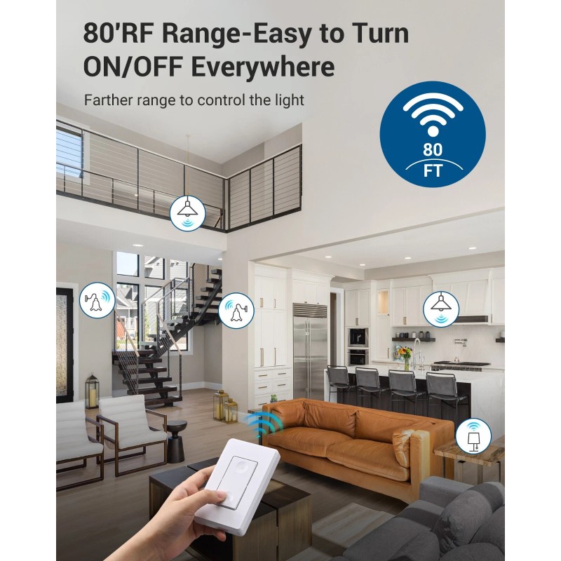 DEWENWILS Remote Control Light Bulb Socket, Wireless Light Switch E26
