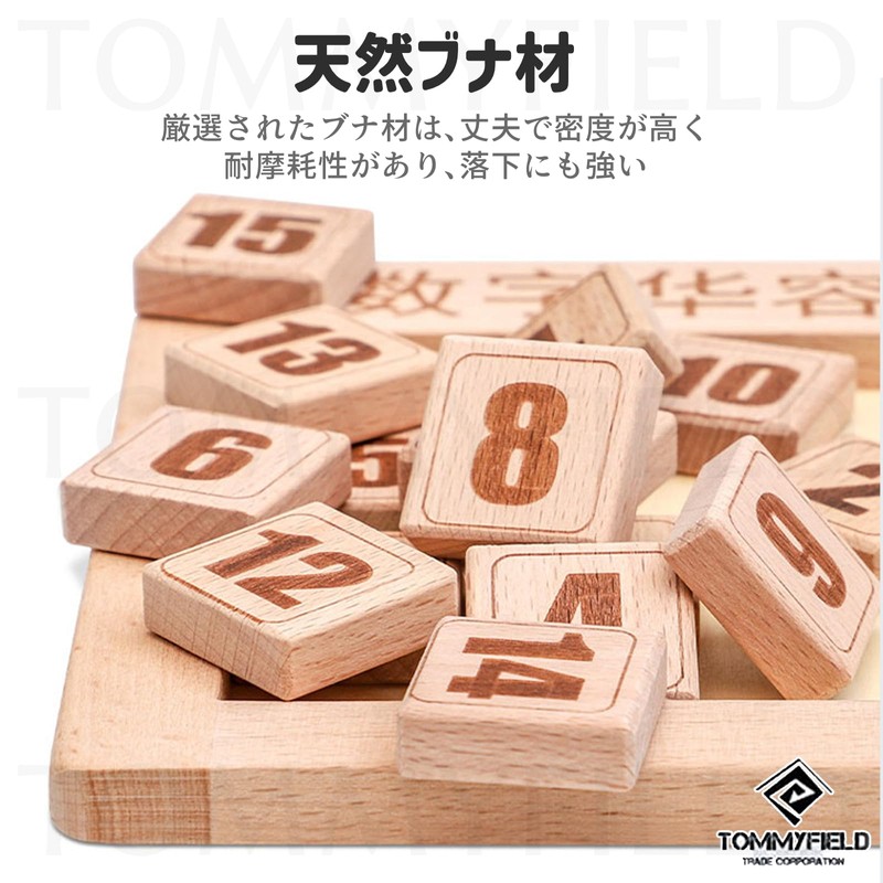 TOMMYFIELD Sliding Puzzle, Brain Puzzle, Wooden Numbers, Toy, Brain Teasers,