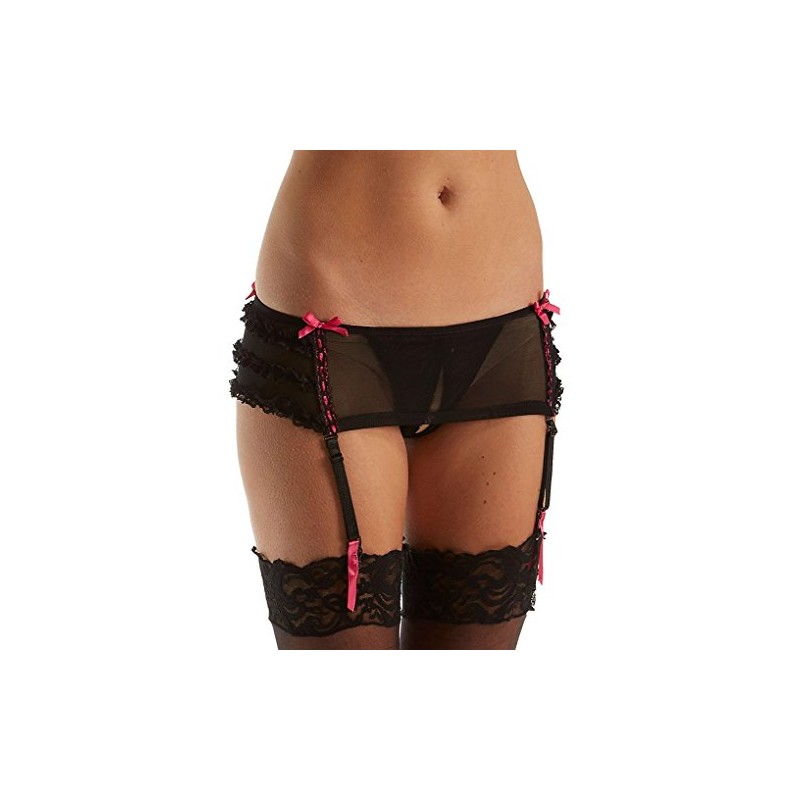 Rene ROFE Crotchless Mesh Skirted Thong