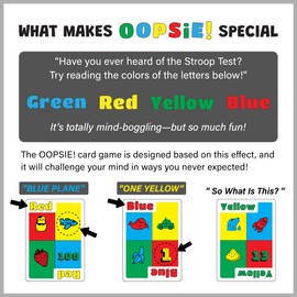 Oopsie! A Simple Yet Tricky Game – A Fun and Action-Packed Party Game – Enhances Reflexes and Reading Skills for Players – Card Games for Family!, Friends, Classroom Parties – for 2 to 8 Players.