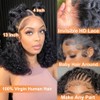 Espive 12Inch Deep Wave Bob Wig Human Hair 13x4 Frontal