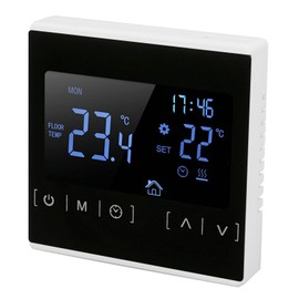 Smart Temperature Controller, Smart Thermostat Backlit Touch Screen Dual Control Temperature Controller for Floor Heating High Power AC 85V‑240V for Home, White