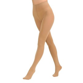 Paralinda Women's 80 Denier Solid Color Opaque Tights, High Waist Footed Pantyhose (Nude, S/M)