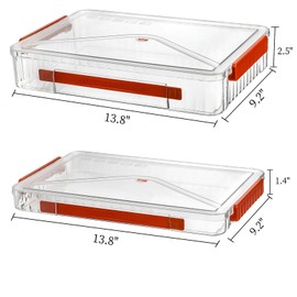 Mezchi Set of 3 Portable Paper Storage Box Organizer, 9" X 14" Clear Plastic File Storage Box with Lids, Stackable Document Box Project Case for Organizing A4 File Paper, School Supply, Craft