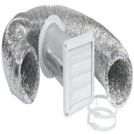 Imperial Manufacturing VT0271-A 4-Inch by 8-Foot Louvered Vent with Flexible Aluminum Ducting, Dryer Vent Kit, White