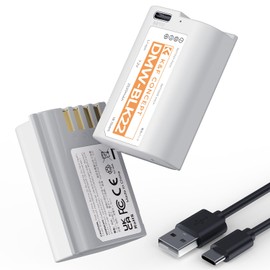 K&F CONCEPT 2520mAh DMW-BLK22 Battery, 2-Pack USB-C 2.5H Full Charged BLK22 Battery Compatible with Panasonic LUMIX S5, S5II, GH6, GH5, G5 II, S5 IIX, GH7, S9, G9 II