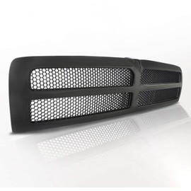 EzMech Black Grille Assembly - Compatible With Dodge Ram 1500 (1994-2001) & Ram 2500/3500 (1994-2002) - Black Frame Shell With Honeycomb Mesh Insert