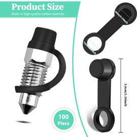 100Pcs Brake Bleeder Rubber Caps Dust Cover Brake Bleed Nipple Cap, Universal Brake Bleeder Screw Caps, Automotive Brake Bleeder Screw Caps for Motorcycle Motorbike, Car Accessories (Black)