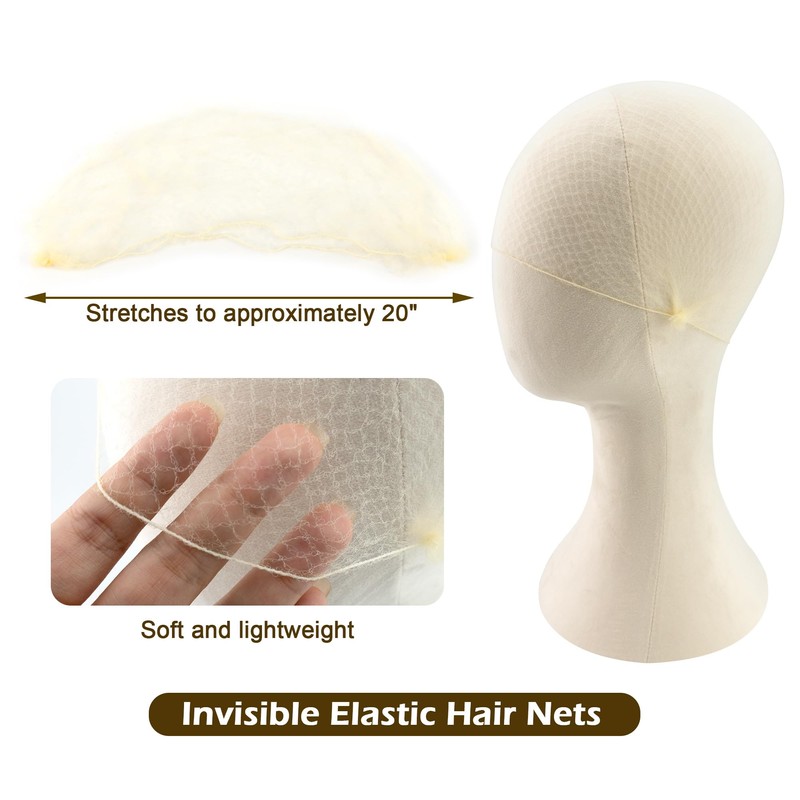 Quacc 20 PCS Bun Hair Nets Women Stretchy Lightweight Elastic