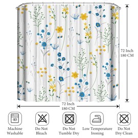 Floral Bathroom Shower Curtains 180x180cm Drop Fabric Shower Curtain Waterproof Curtains for Bathroom Quick-Drying Kitchen Curtains Machine Washable with 12 Hooks-Multi-Color 180CM*180CM-Marbling