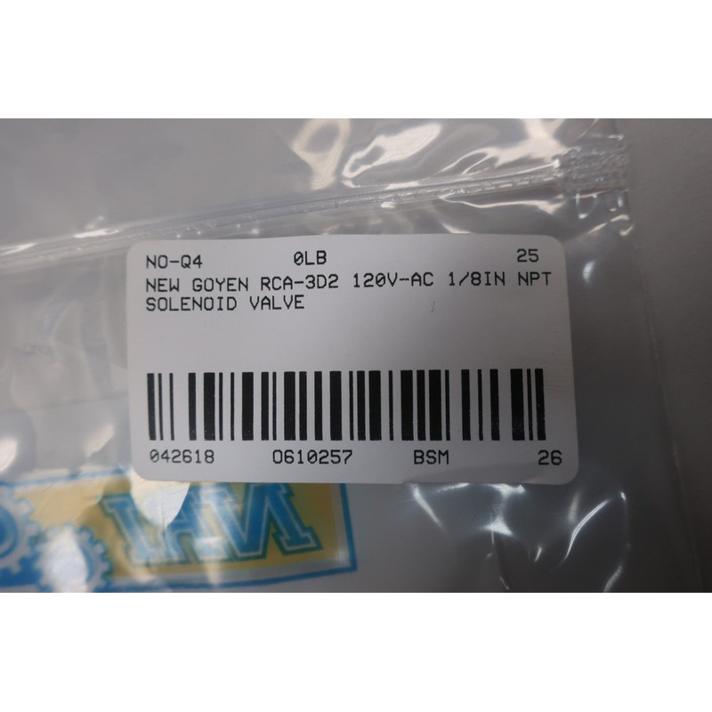 GOYEN RCA-3D2 Solenoid Valve 120V-AC 1/8IN NPT D610257